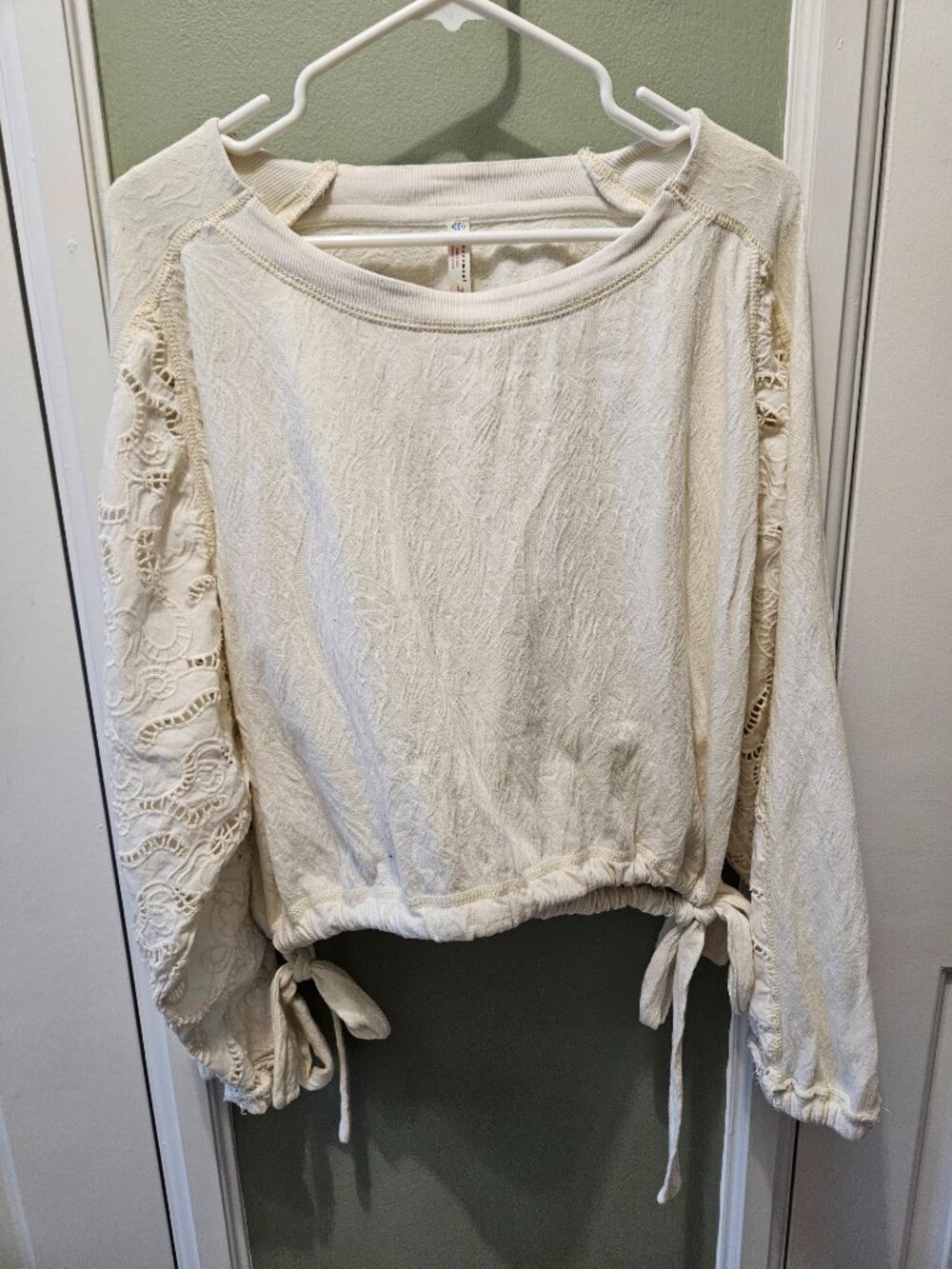 FP Movement Field of Dreams Pullover Shirt Sweatshirt Ivory Large L Free People